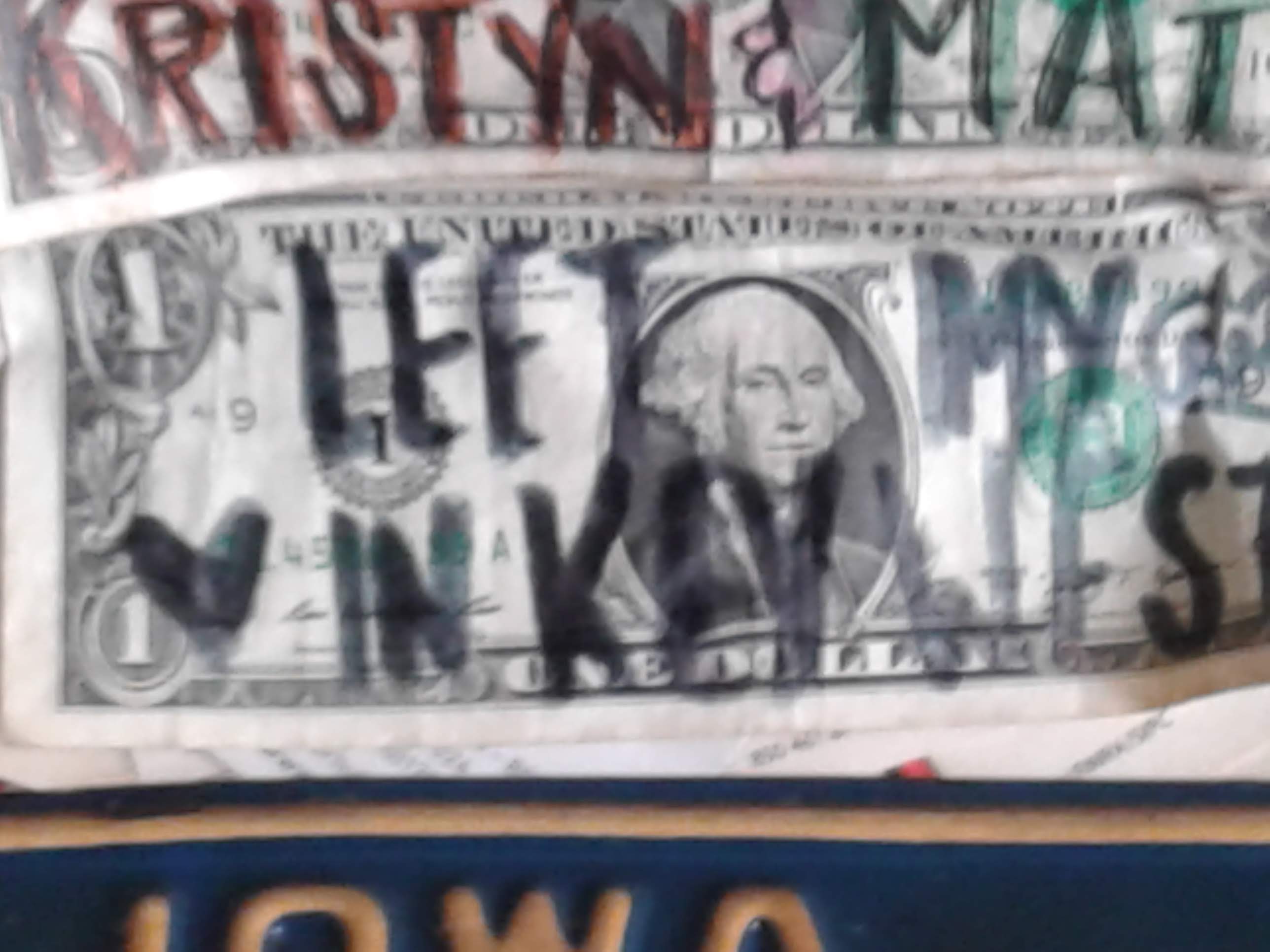 Dollar bill at Cap't Tony's Saloon